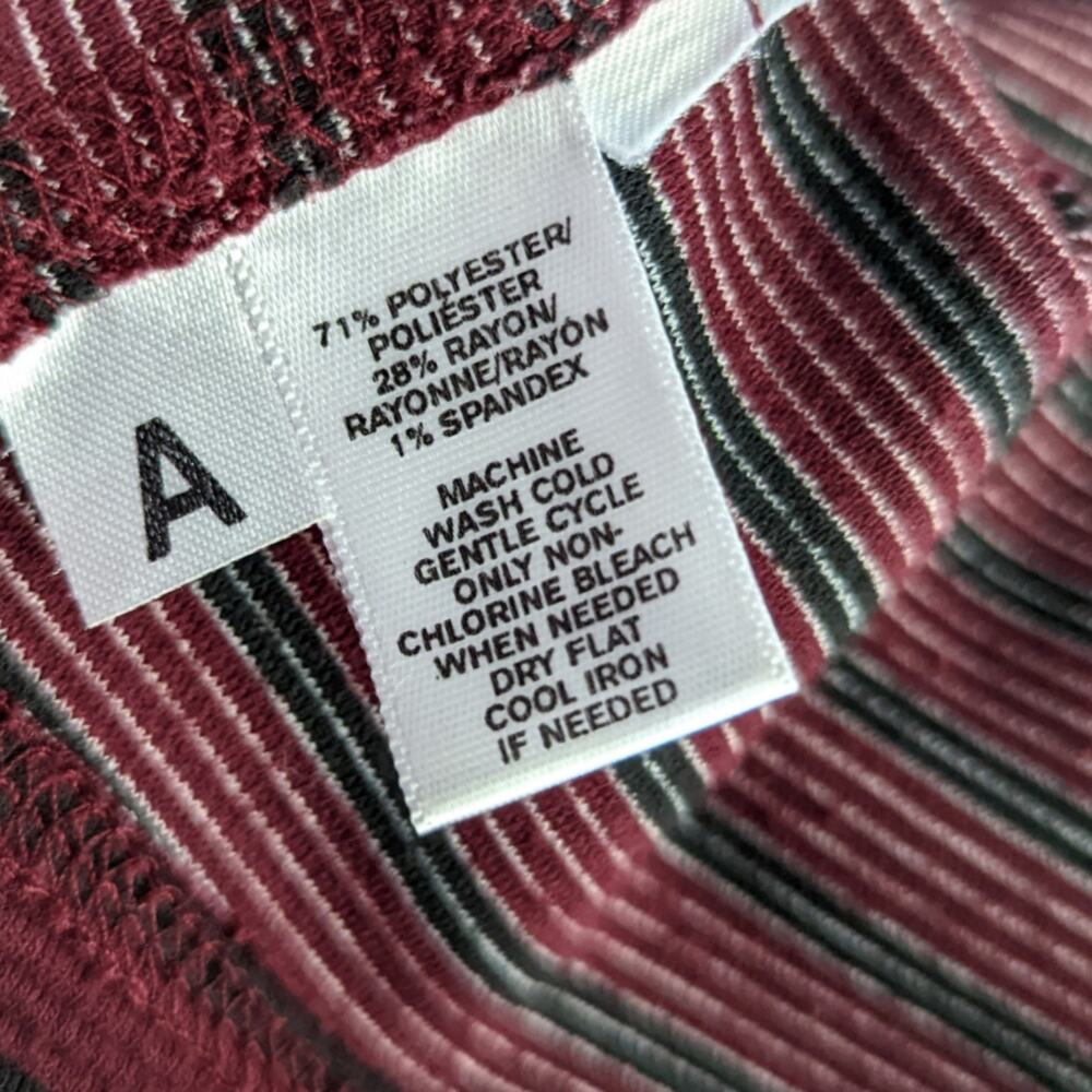 Lou & Grey Maroon and Black Stripe Dress sz XS - Picture 8 of 8